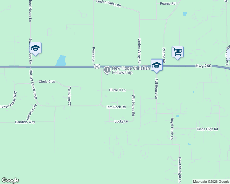 map of restaurants, bars, coffee shops, grocery stores, and more near 6831 Circle C Lane in Show Low