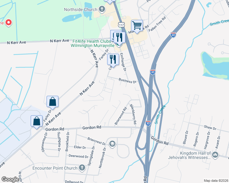 map of restaurants, bars, coffee shops, grocery stores, and more near 2022 Capital Drive in Wilmington