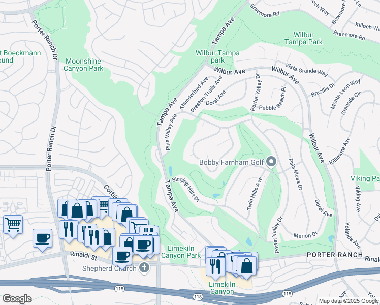 map of restaurants, bars, coffee shops, grocery stores, and more near 11703 Seminole Circle in Los Angeles