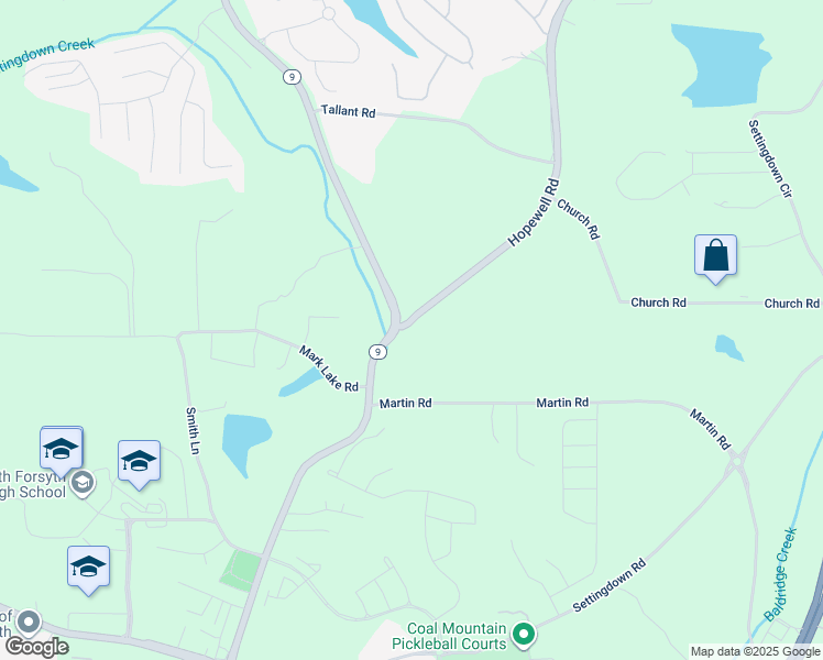 map of restaurants, bars, coffee shops, grocery stores, and more near 4020 Hopewell Road in Cumming
