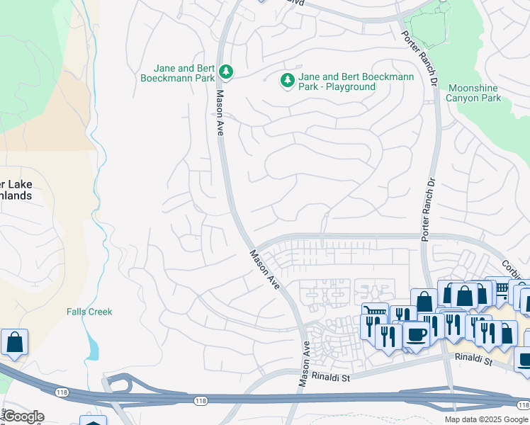 map of restaurants, bars, coffee shops, grocery stores, and more near 20506 Birmingham Way in Los Angeles