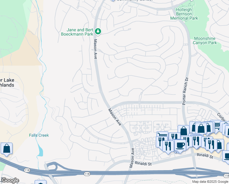 map of restaurants, bars, coffee shops, grocery stores, and more near 20506 Birmingham Way in Los Angeles