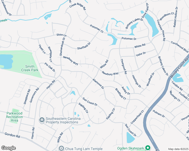 map of restaurants, bars, coffee shops, grocery stores, and more near 2505 White Rd in Wilmington