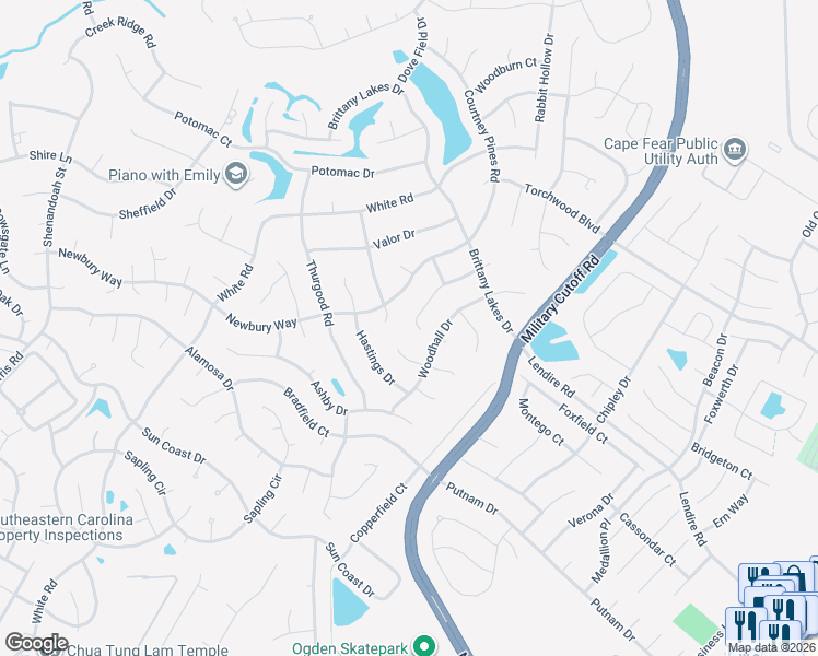 map of restaurants, bars, coffee shops, grocery stores, and more near 2605-2609 Naudin Court in Wilmington