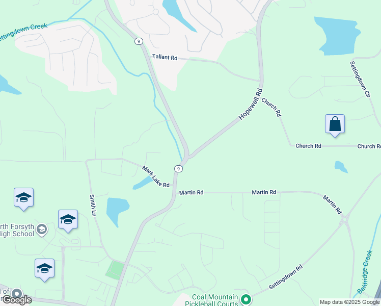 map of restaurants, bars, coffee shops, grocery stores, and more near 4020 Hopewell Road in Cumming