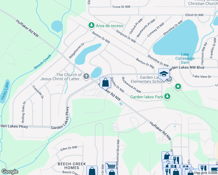 map of restaurants, bars, coffee shops, grocery stores, and more near 329 Huffaker Road Northwest in Rome