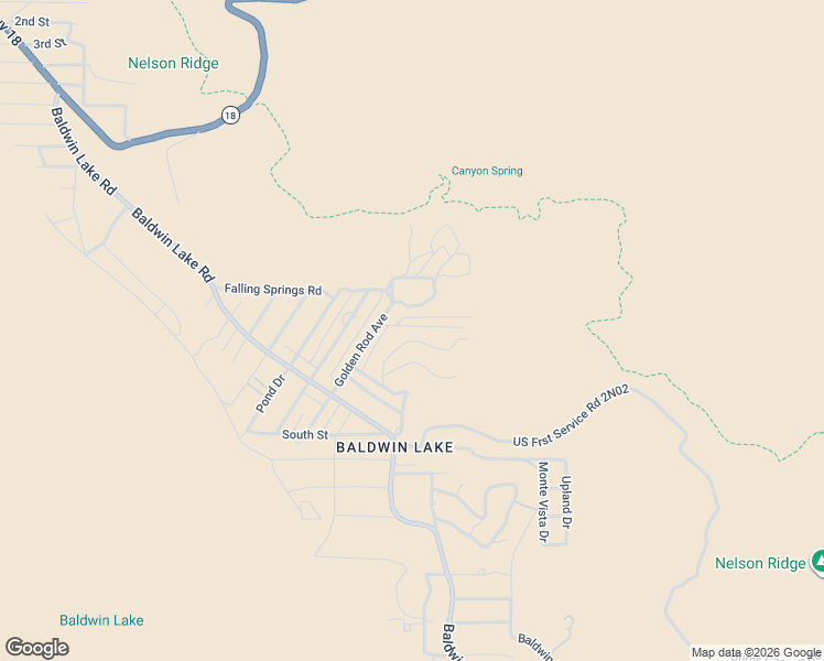 map of restaurants, bars, coffee shops, grocery stores, and more near 46139 Rustic Canyon Road in Big Bear