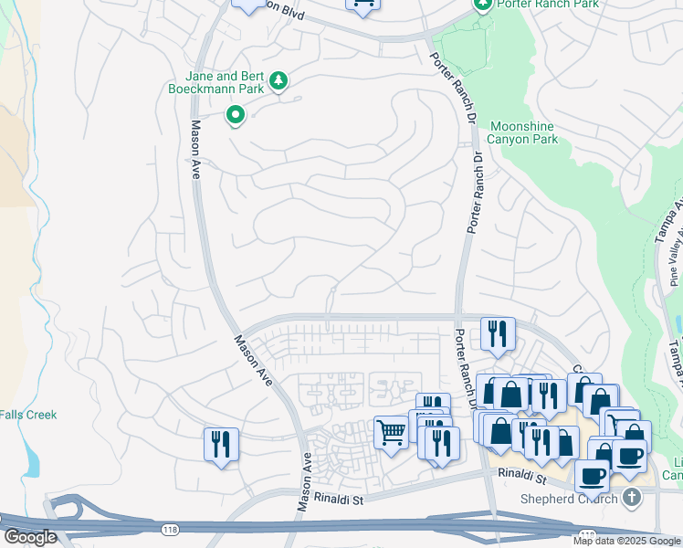 map of restaurants, bars, coffee shops, grocery stores, and more near in Los Angeles