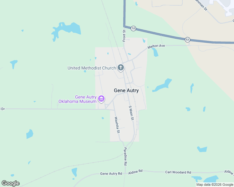 map of restaurants, bars, coffee shops, grocery stores, and more near King Avenue in Gene Autry