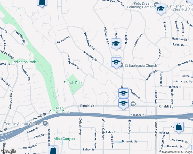 map of restaurants, bars, coffee shops, grocery stores, and more near 11747 West Lois Court in Los Angeles