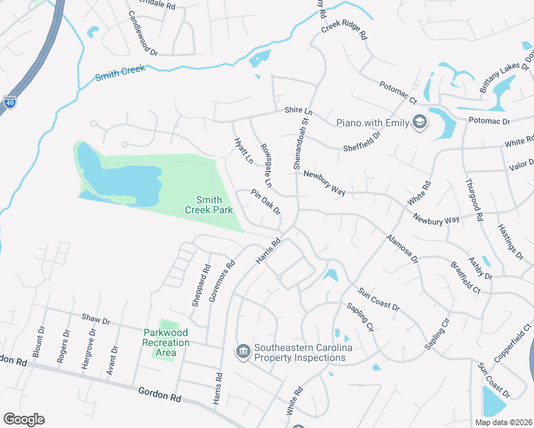 map of restaurants, bars, coffee shops, grocery stores, and more near 4925 Pin Oak Drive in Wilmington