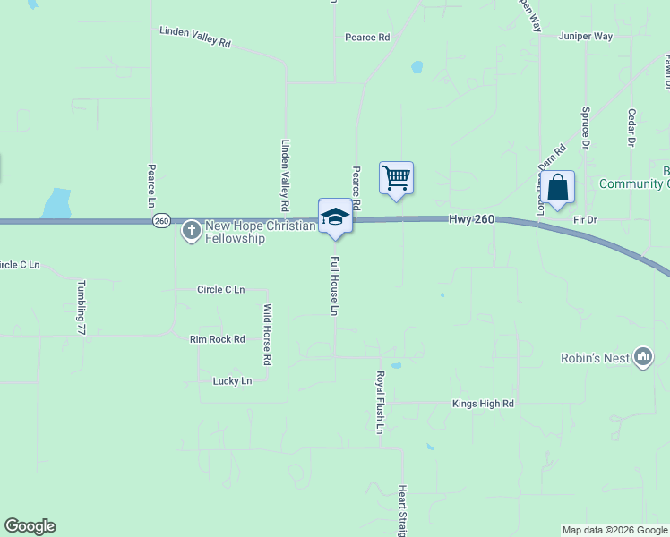 map of restaurants, bars, coffee shops, grocery stores, and more near 964-972 Full House Ln in Show Low