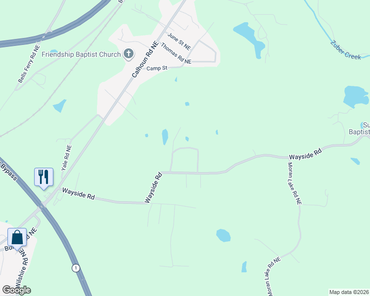 map of restaurants, bars, coffee shops, grocery stores, and more near 38 Mayo Road Northeast in Rome