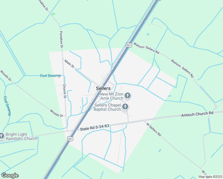 map of restaurants, bars, coffee shops, grocery stores, and more near 2800 State Road S-34-196 in Sellers