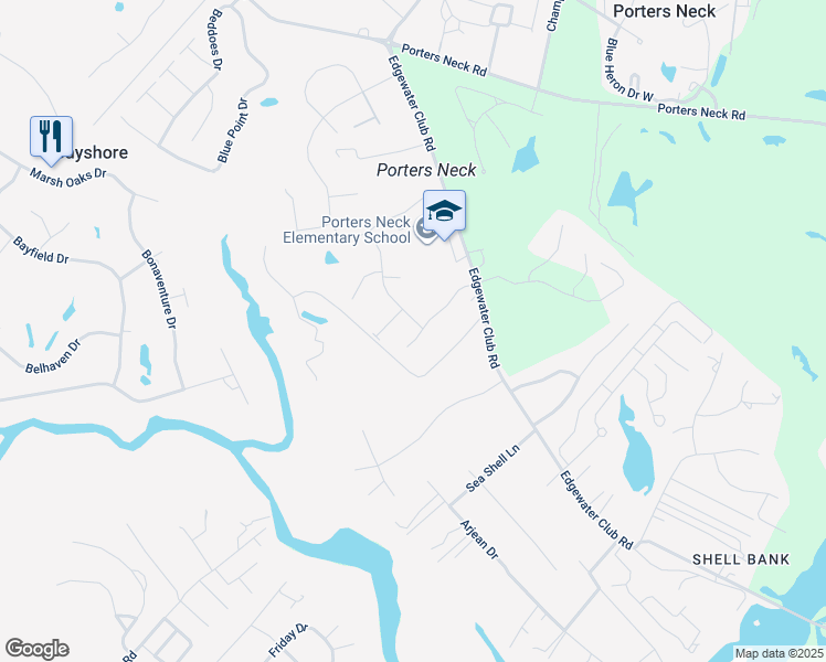 map of restaurants, bars, coffee shops, grocery stores, and more near 8113 Saltcedar Drive in Wilmington