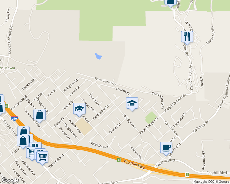 map of restaurants, bars, coffee shops, grocery stores, and more near 11736 Brussels Ave in Los Angeles