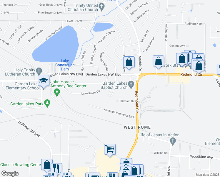 map of restaurants, bars, coffee shops, grocery stores, and more near 4B Fountain Square in Rome