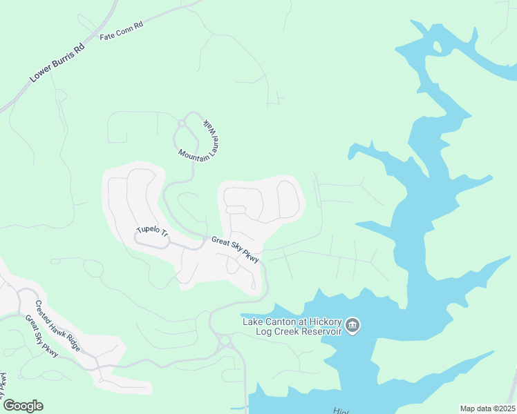 map of restaurants, bars, coffee shops, grocery stores, and more near 505 Blue Mountain Rise in Canton