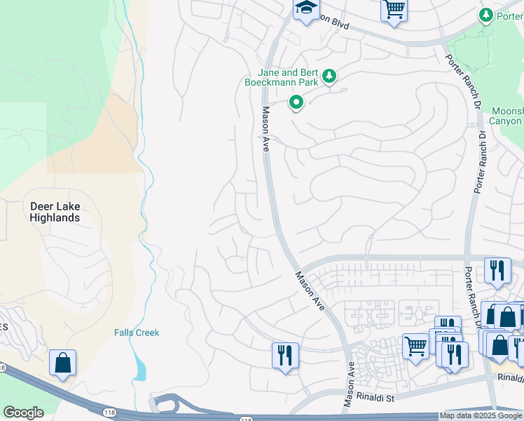 map of restaurants, bars, coffee shops, grocery stores, and more near 11662 North Ricasoli Way in Los Angeles