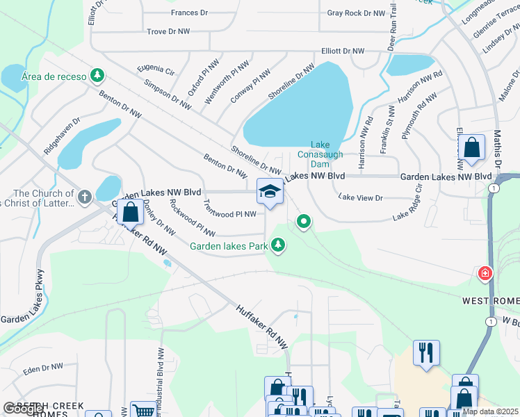 map of restaurants, bars, coffee shops, grocery stores, and more near 3 Newland St in Rome