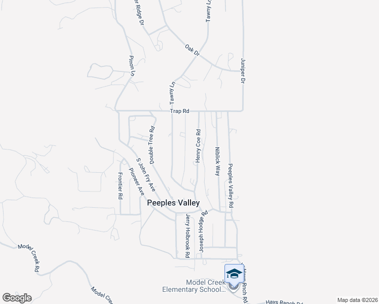 map of restaurants, bars, coffee shops, grocery stores, and more near 18201 Spoon Road in Peeples Valley
