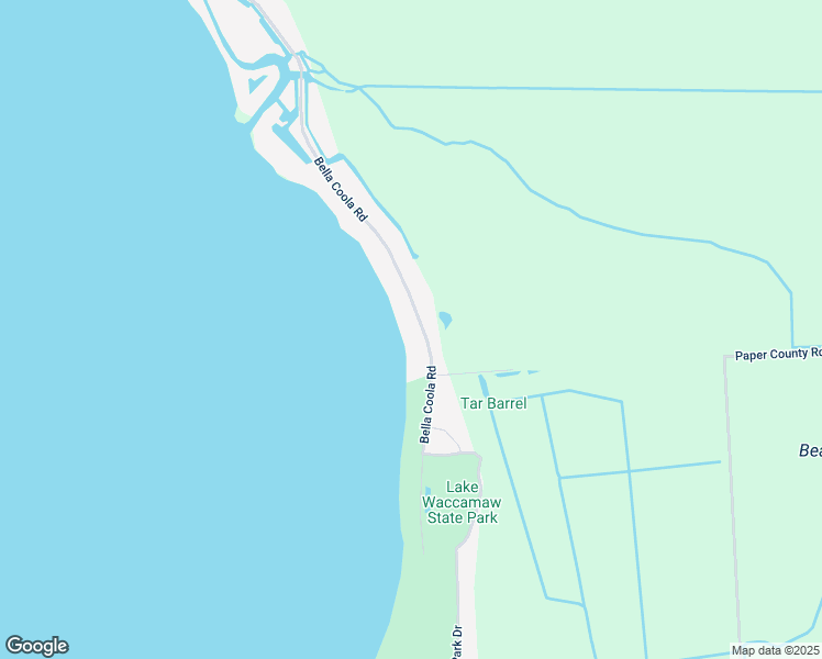 map of restaurants, bars, coffee shops, grocery stores, and more near 2312 Bella Coola Rd in Lake Waccamaw