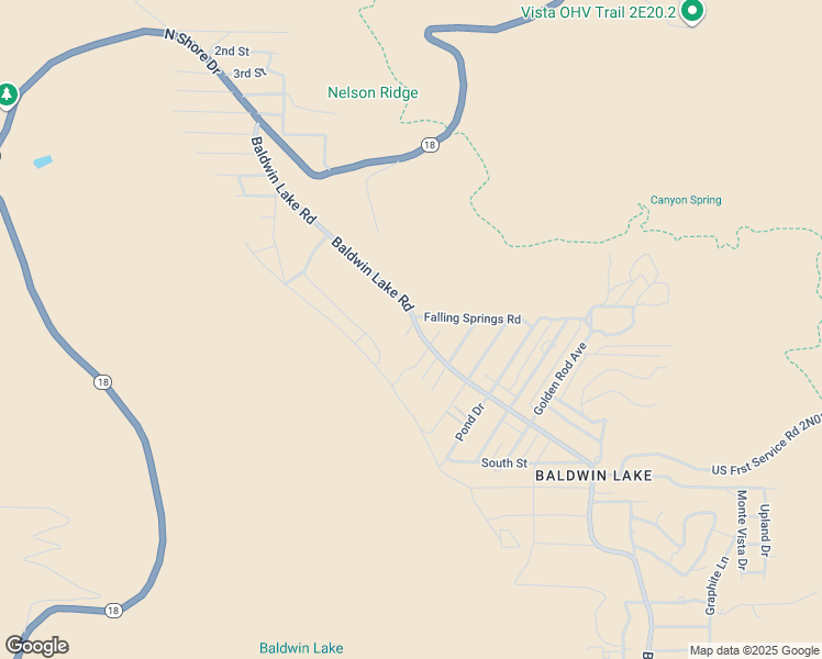 map of restaurants, bars, coffee shops, grocery stores, and more near 1960 Baldwin Lake Road in Big Bear