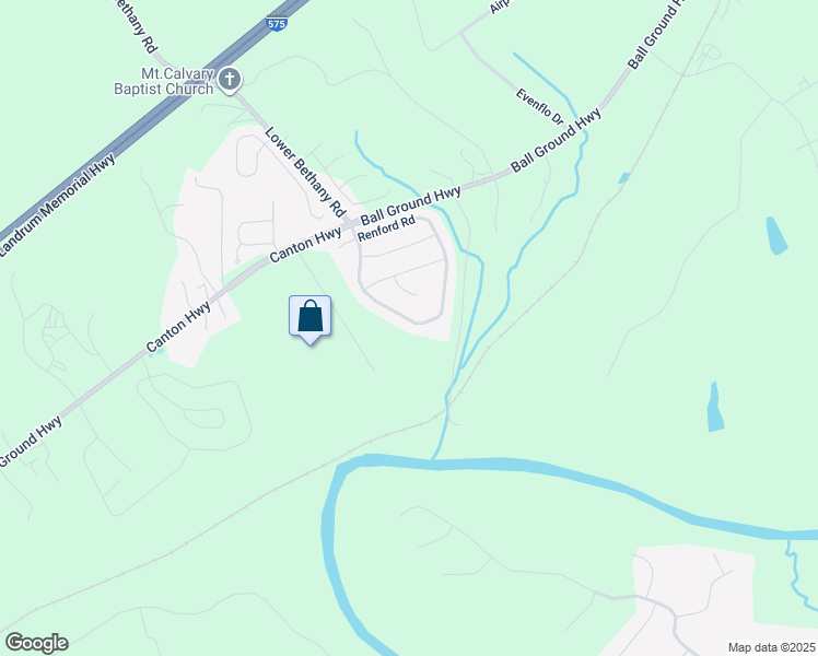 map of restaurants, bars, coffee shops, grocery stores, and more near 158 Renford Road in Ball Ground