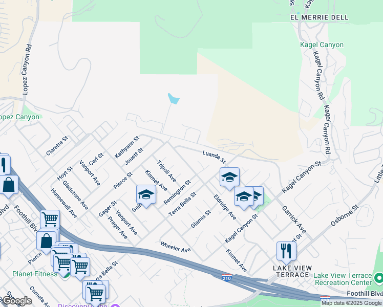 map of restaurants, bars, coffee shops, grocery stores, and more near 11752 Eldridge Avenue in Los Angeles