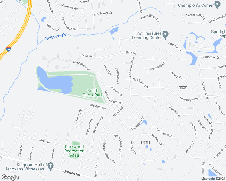 map of restaurants, bars, coffee shops, grocery stores, and more near 4914 Pin Oak Drive in Wilmington
