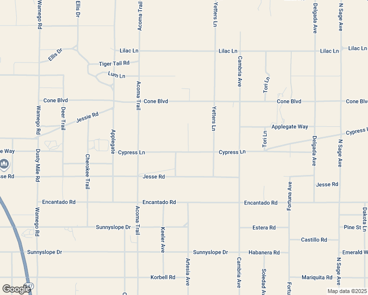 map of restaurants, bars, coffee shops, grocery stores, and more near 1910 Artesia Avenue in Landers