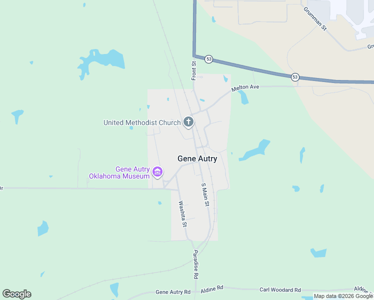 map of restaurants, bars, coffee shops, grocery stores, and more near King Avenue in Gene Autry