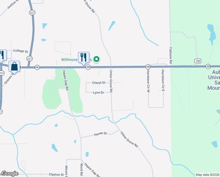 map of restaurants, bars, coffee shops, grocery stores, and more near 196 Union Grove Road in Crossville