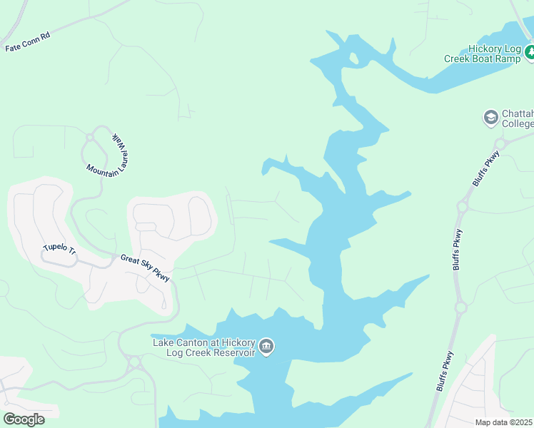 map of restaurants, bars, coffee shops, grocery stores, and more near 1045 Pine Bark Lane in Canton