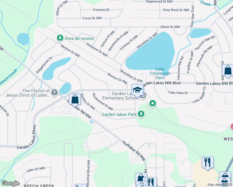 map of restaurants, bars, coffee shops, grocery stores, and more near 10 Trentwood Place Northwest in Rome