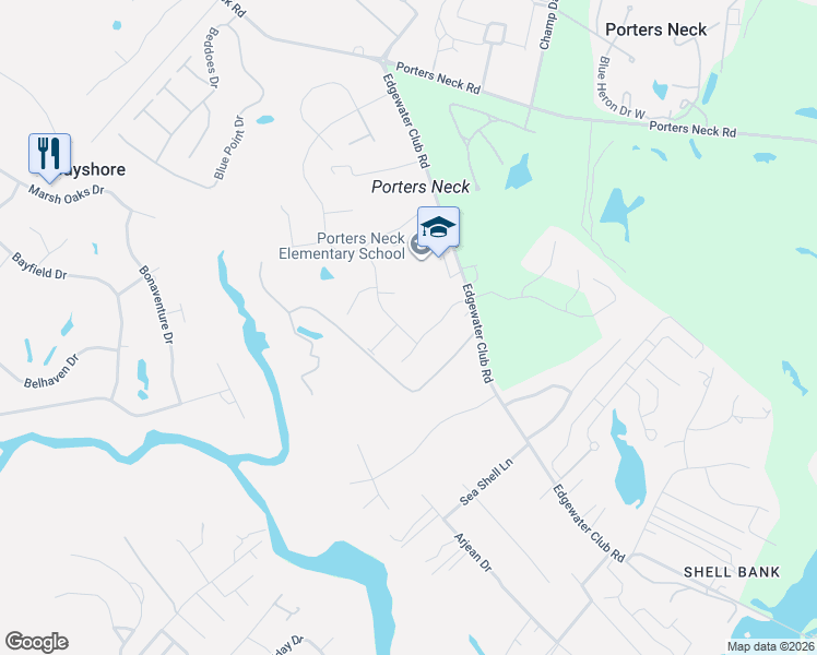 map of restaurants, bars, coffee shops, grocery stores, and more near 8113 Saltcedar Drive in Wilmington