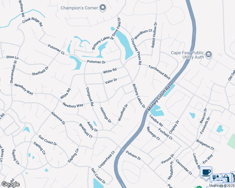 map of restaurants, bars, coffee shops, grocery stores, and more near 6922 Newbury Way in Wilmington