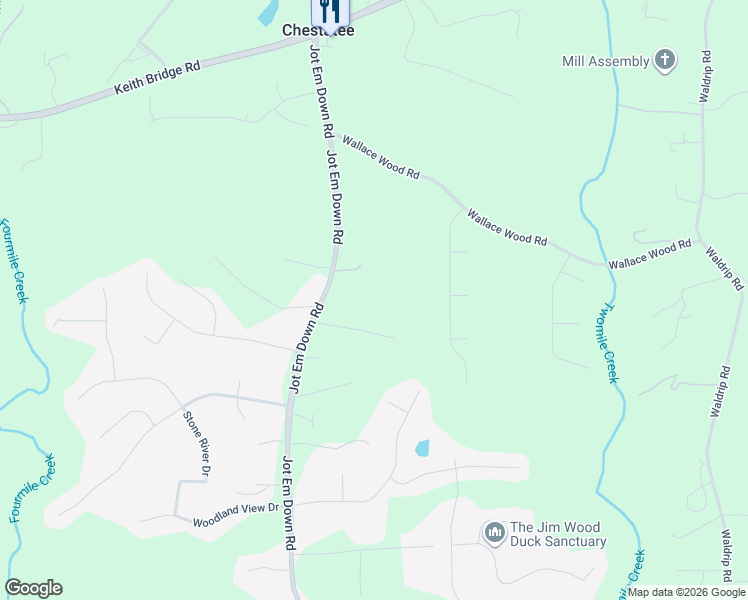 map of restaurants, bars, coffee shops, grocery stores, and more near 8115 Jot Em Down Road in Gainesville