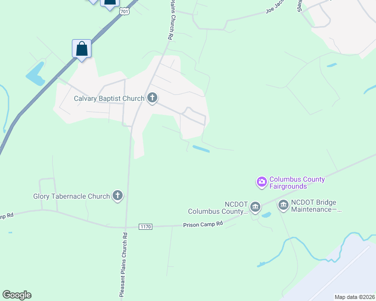 map of restaurants, bars, coffee shops, grocery stores, and more near 44 Greenfield Lane in Whiteville