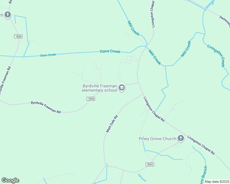 map of restaurants, bars, coffee shops, grocery stores, and more near 3480 Byrdville Freeman Road in Delco