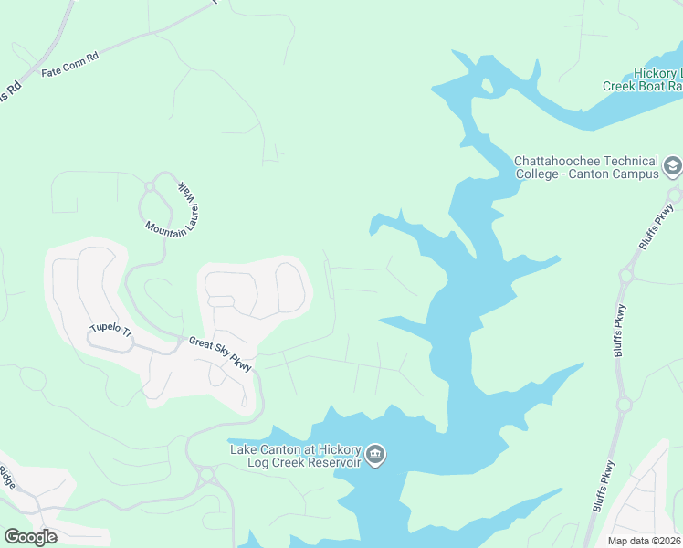 map of restaurants, bars, coffee shops, grocery stores, and more near 512 Blue Mountain Rise in Canton