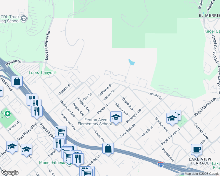 map of restaurants, bars, coffee shops, grocery stores, and more near 11908 Carl Street in Los Angeles