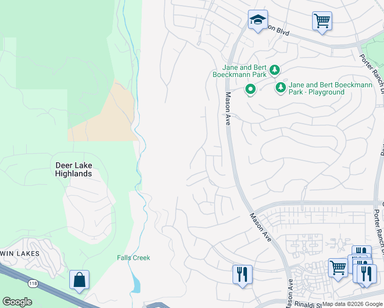 map of restaurants, bars, coffee shops, grocery stores, and more near 11701 Cetona Way in Los Angeles