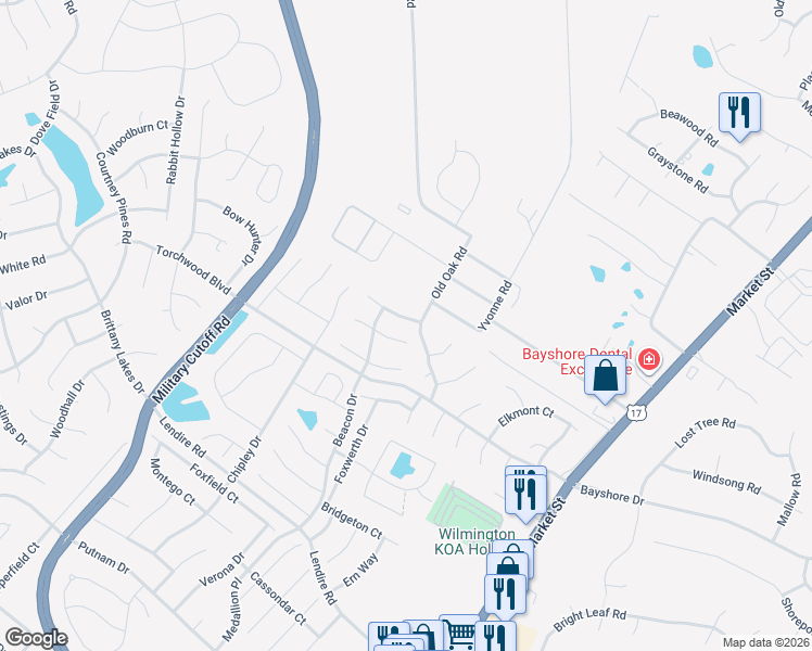 map of restaurants, bars, coffee shops, grocery stores, and more near 305 Hixon Place in Wilmington