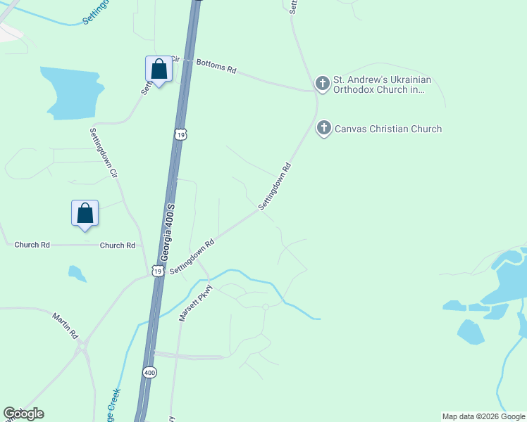 map of restaurants, bars, coffee shops, grocery stores, and more near 4805 Settendown Village Road in Cumming
