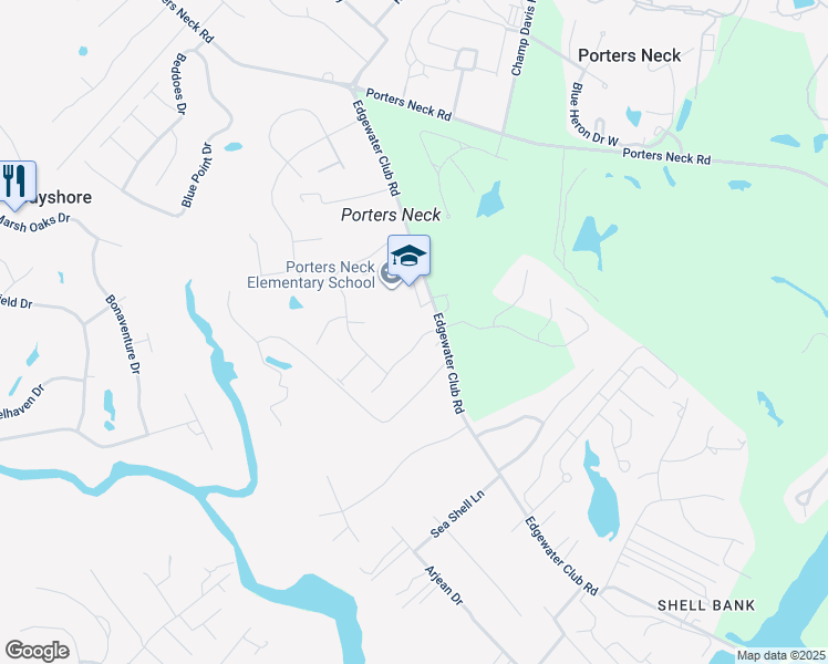 map of restaurants, bars, coffee shops, grocery stores, and more near 8133 Saltcedar Drive in Wilmington