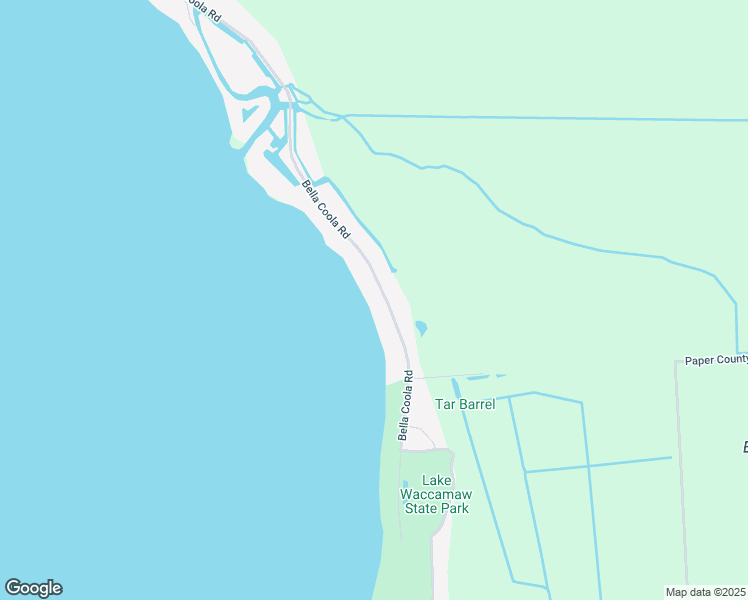 map of restaurants, bars, coffee shops, grocery stores, and more near 2194 Bella Coola Road in Lake Waccamaw