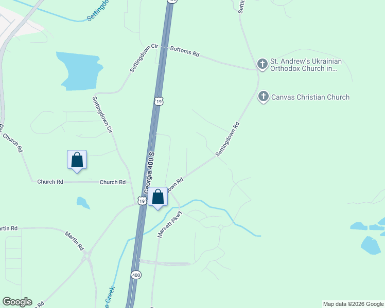 map of restaurants, bars, coffee shops, grocery stores, and more near 4455 Settingdown Road in Cumming