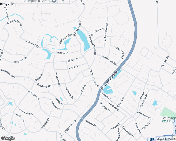 map of restaurants, bars, coffee shops, grocery stores, and more near 7301 Peppercorn Court in Wilmington