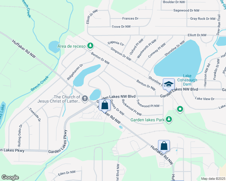map of restaurants, bars, coffee shops, grocery stores, and more near 3110 Garden Lakes Northwest Boulevard in Rome
